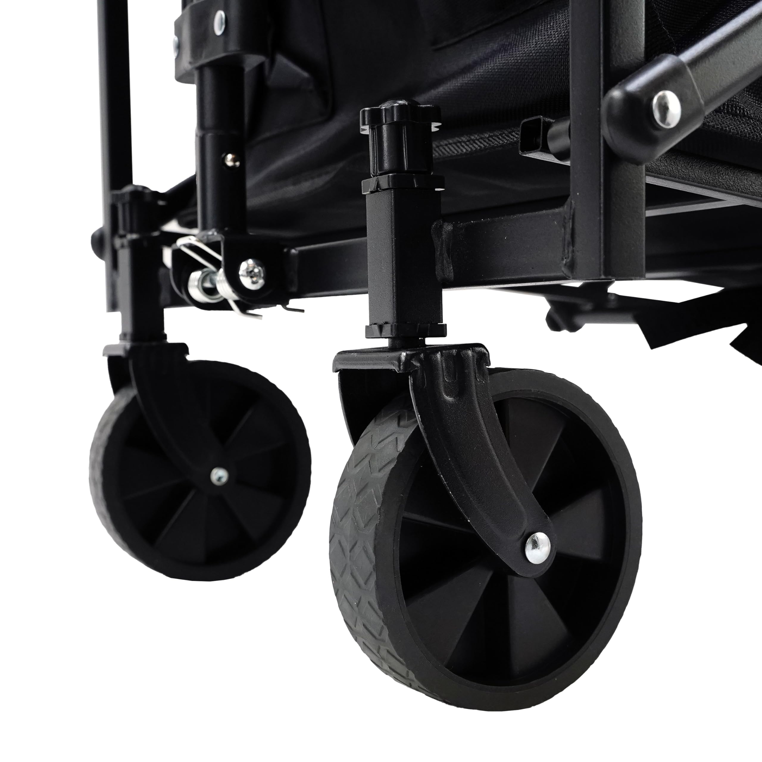 Chariot Pliable Noir 75 x 45 x 86 cm - Chariot Utilitaire Pliable avec Tissu Oxford 600D Durable - Poignée réglable - avec 2 Porte-gobelets - Idéal pour Le Plage