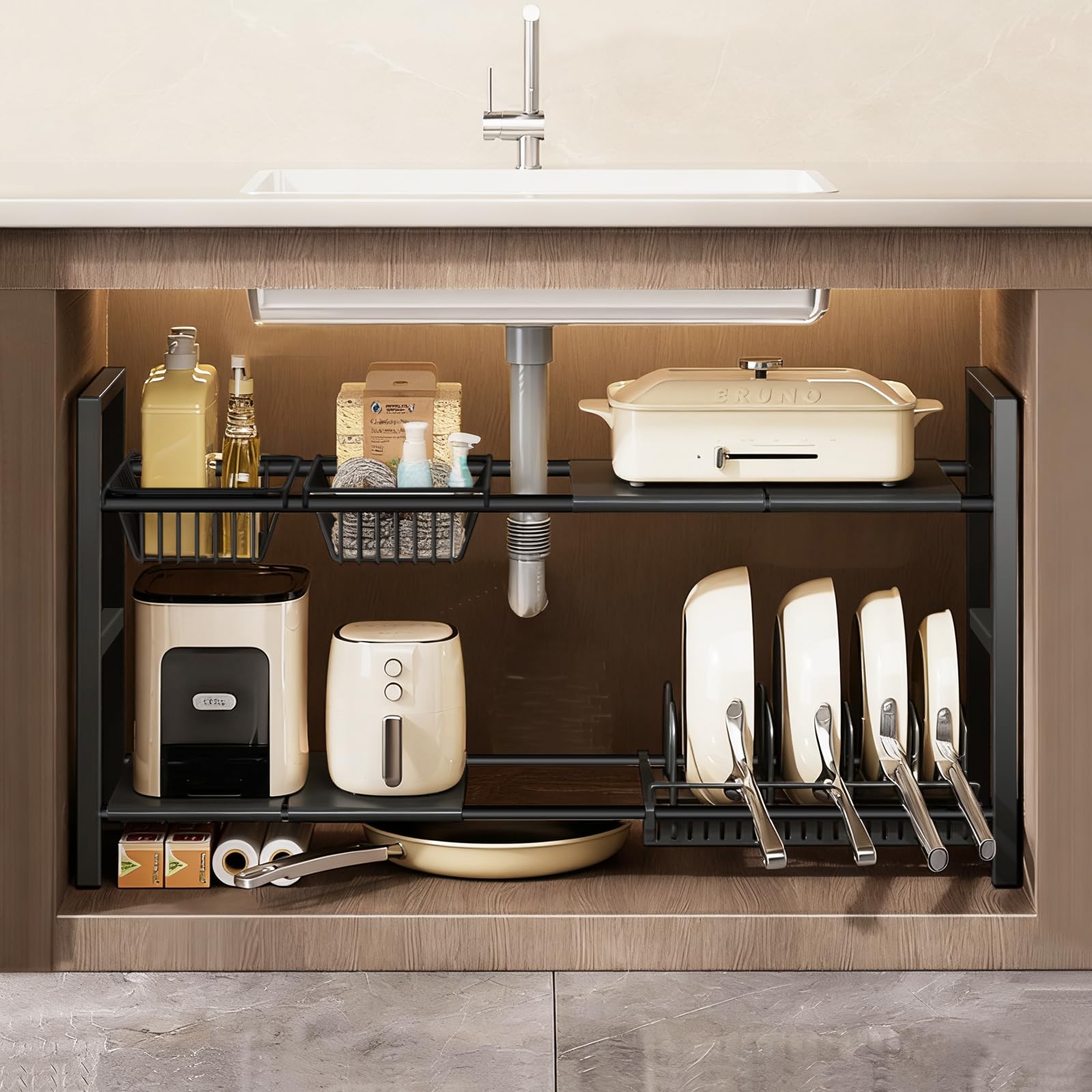 食器　収納　ラック　棚 楽天市場】食器棚 収納ラック 【 伸縮収納ラック タワー 2段