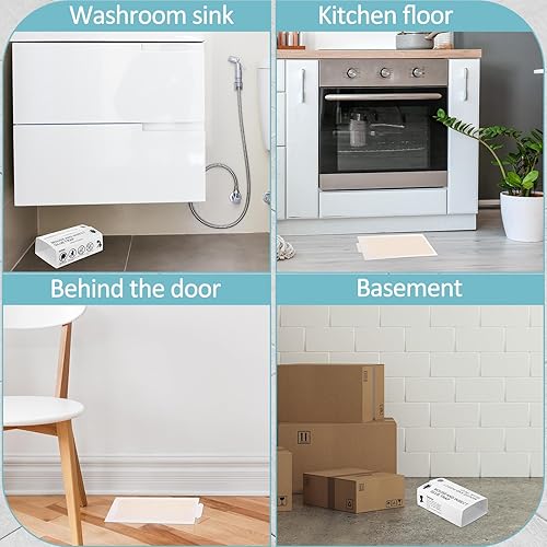 Miniatura 5 de Qualirey Tablas de pegamento para ratones e insectos, trampas de pegamento para plagas, trampa de ratones grandes para ratones, arañas, polillas,