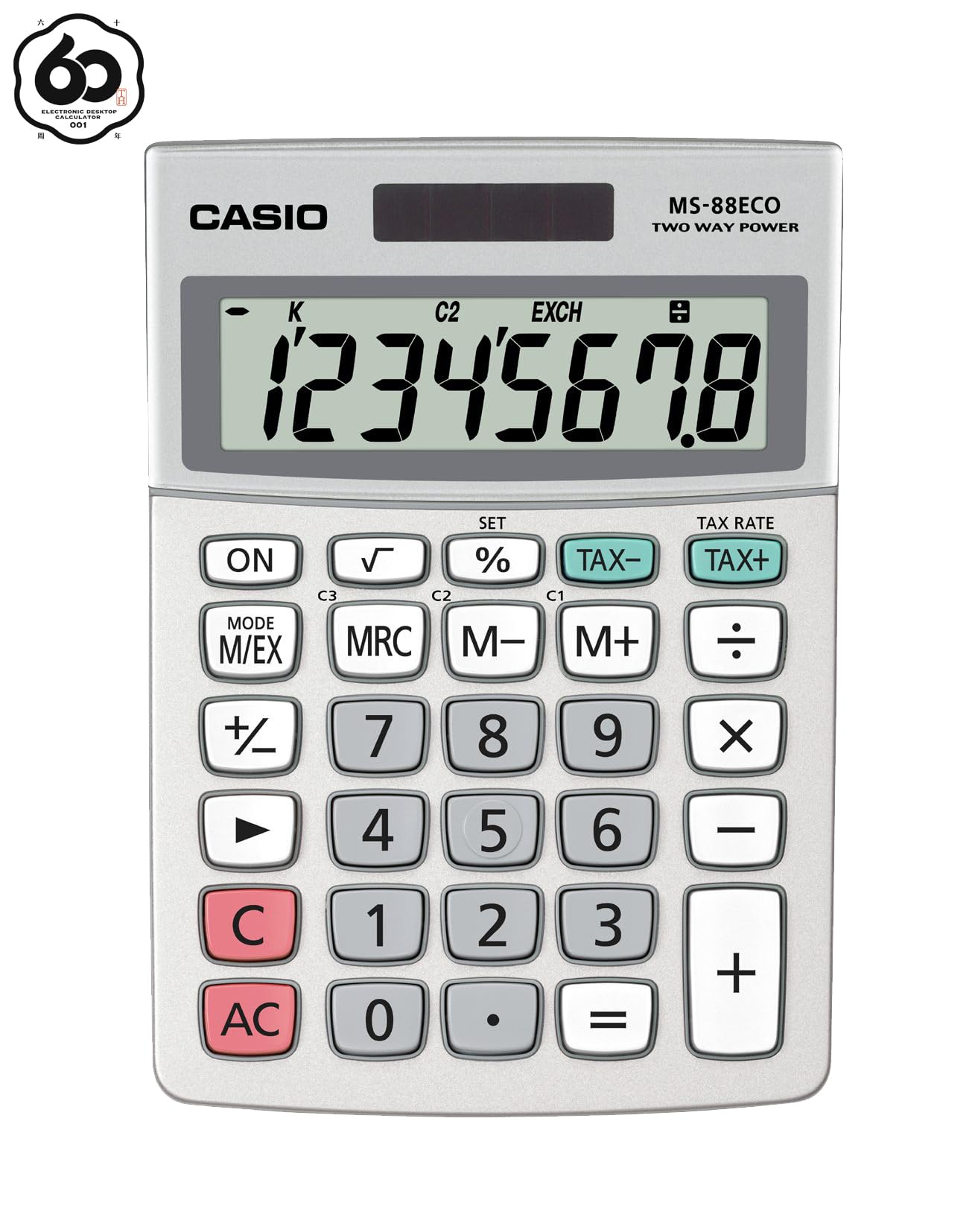 Casio MS-88ECO - Calculadora financiera, gris