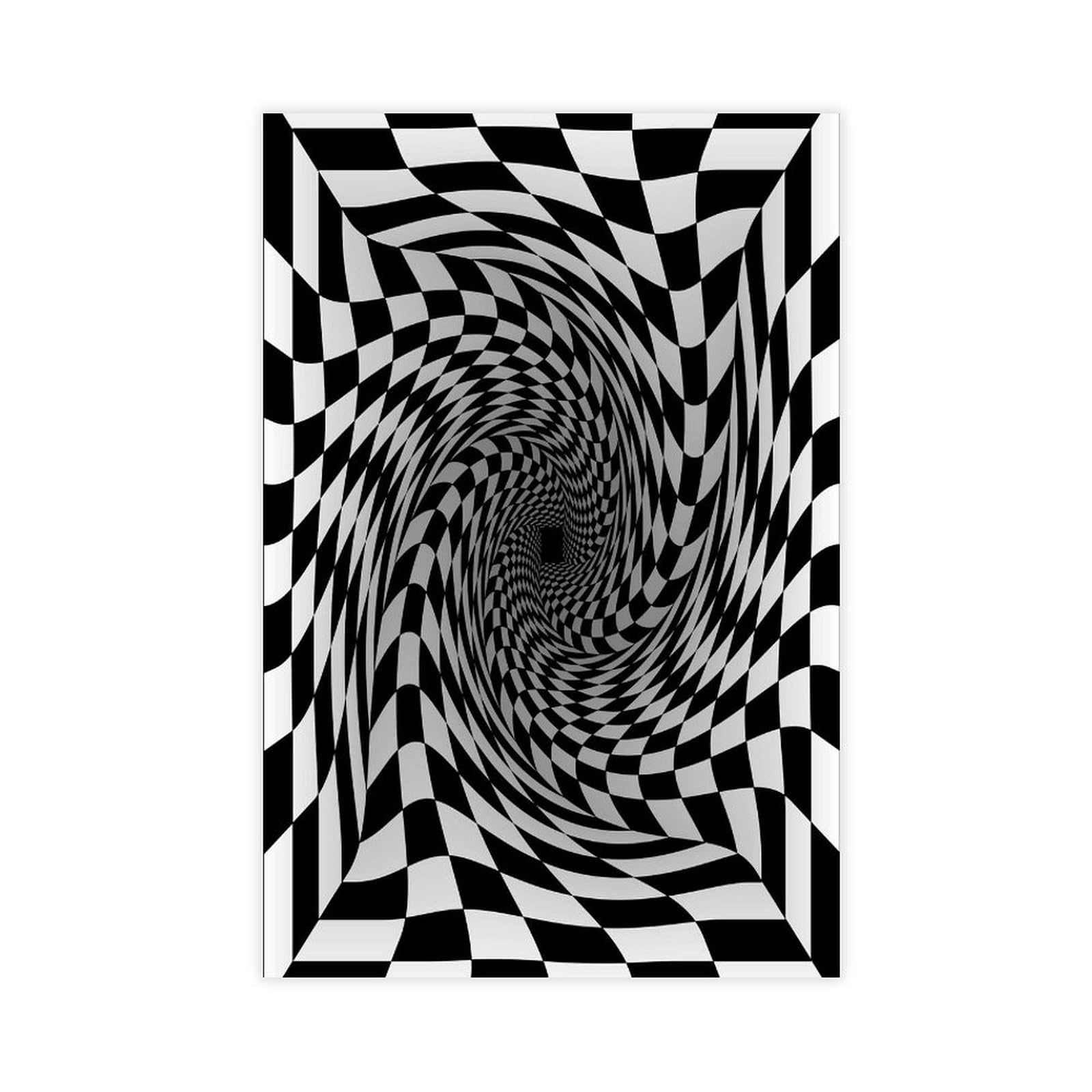 NEOHI Optical Illusion Vortex 3D, Wall Decor 1 Canvas Wall Art Posters And Prints Room Aesthetic Bedroom Office Decor 12x18inch(30x45cm)