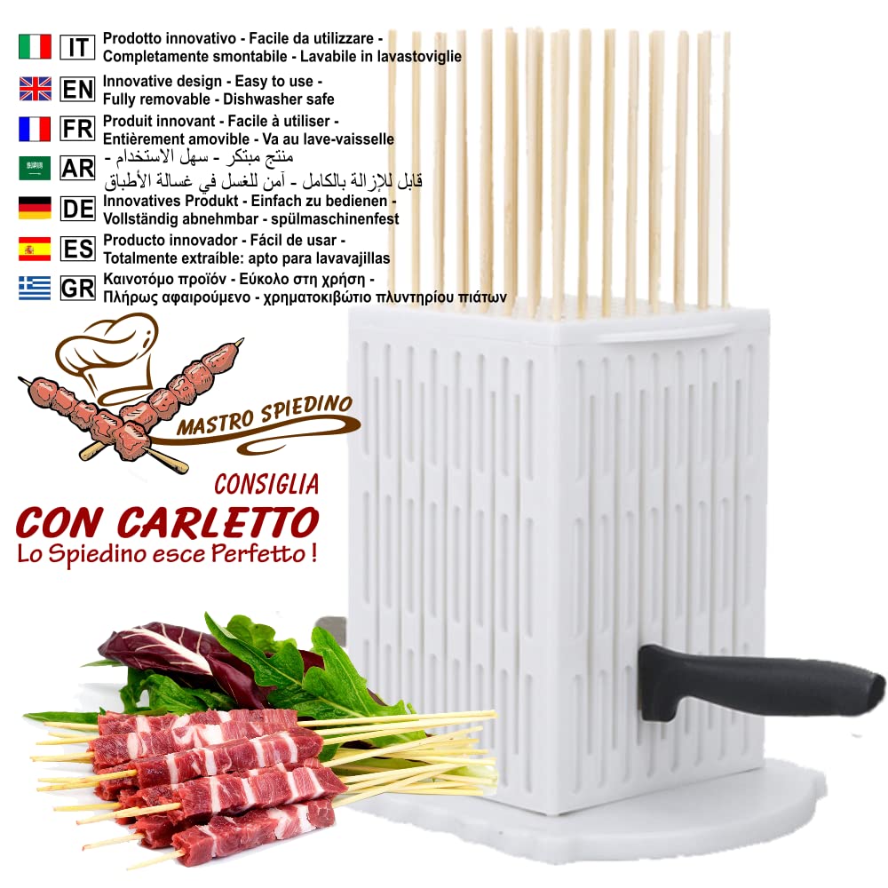 CUBO ARROSTICINI 64 Pcs. Professional, Machine for Roasters Meat Skewers, Fish, Kebab, Souvlaki - Image 3