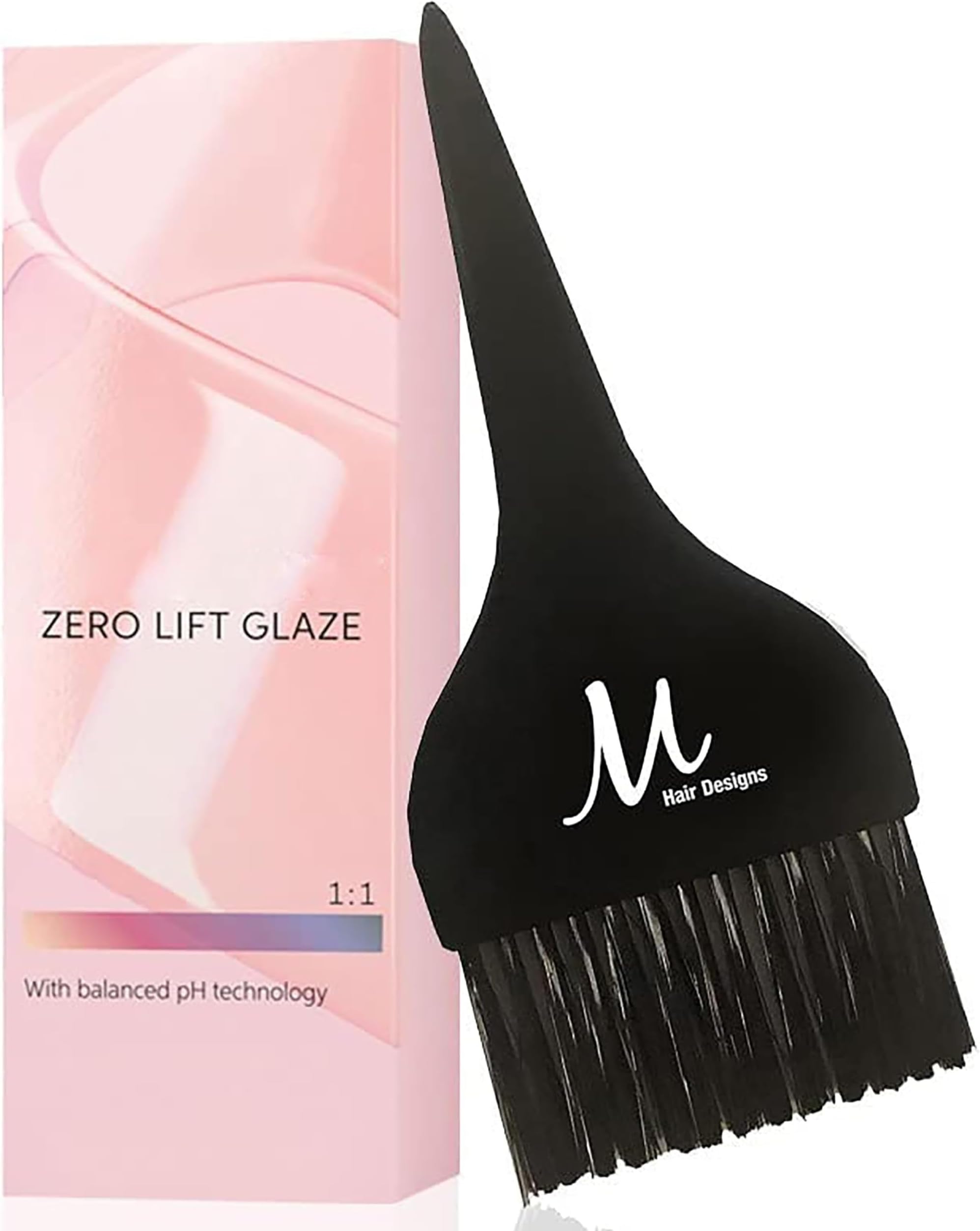 Shinefinity Zero Lift Glaze 07/59 Medium Blonde Mahogany Cendre Demi-Permanent Hair Color 2 Ounce and M Hair Designs Tint Brush (Bundle)