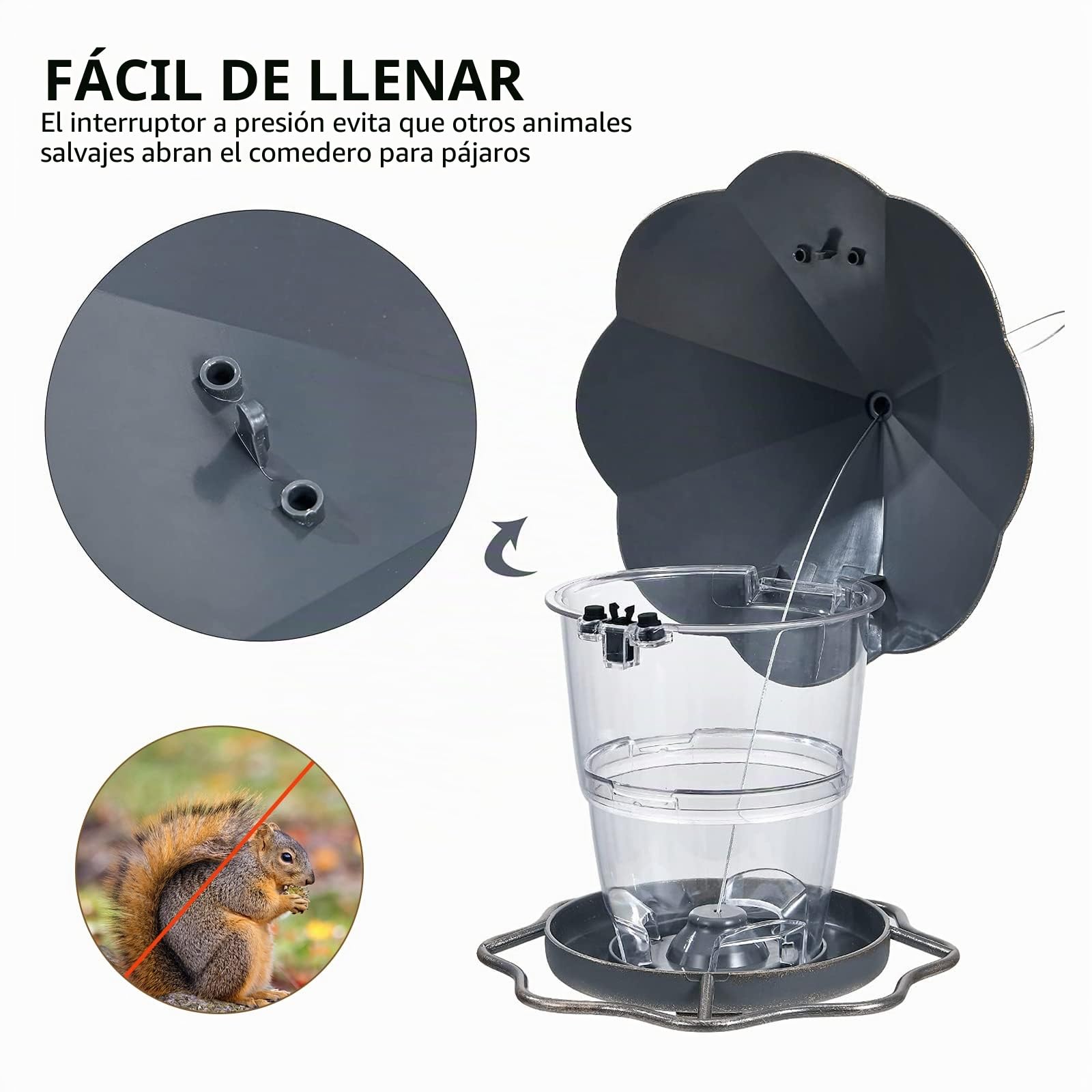 SANOTO Comedero Pajaros Exterior Gran Capacidad Comedero Colgante para Pájaros Comedero Pajaros Jardin Balcón Exterior Impermeable Comedero Pajaros Silvestres - Decoracion Jardin