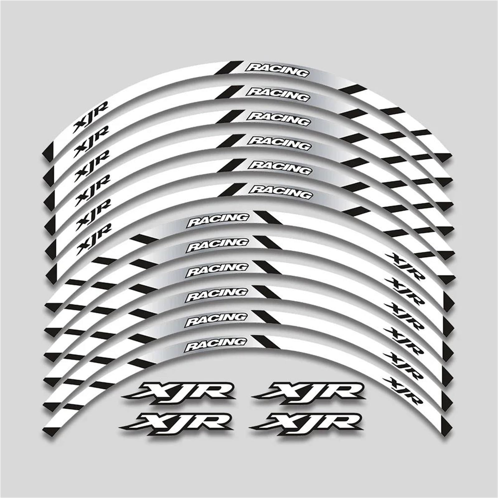 Decorative Stickers Motorcycle Accessories Stickers Wheels Hub Reflective Stripe Rim Decals Tape for Y-AMAHA XJR400 XJR1200 XJR1300 XJR 400 1200 1300(White)