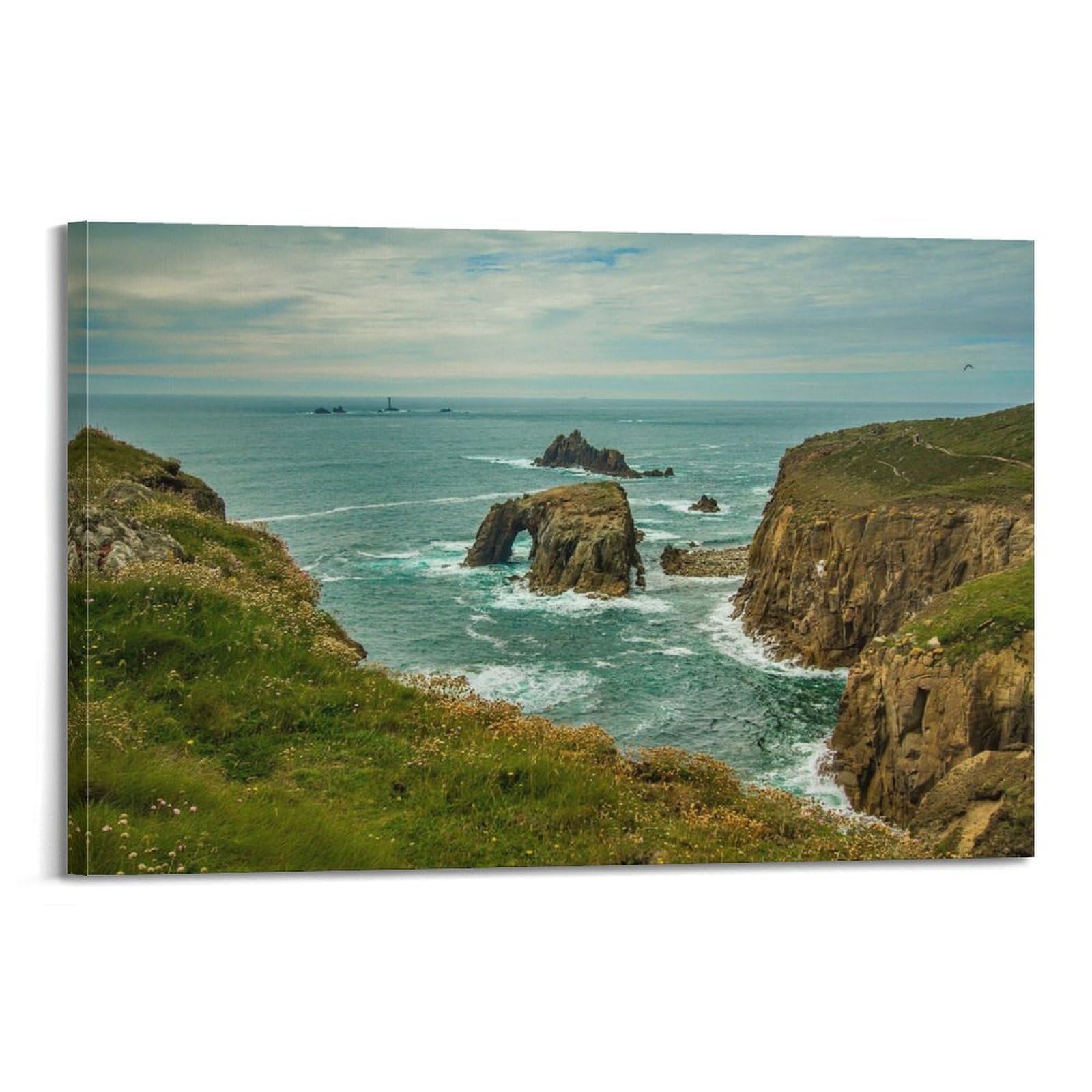 CXHJCA Mural Nature Poster Cornwall England Ocean Reefs Poster Decorative Painting Canvas Wall Posters And Art Picture Print Modern Family Bedroom Decor Posters 24x36inch(60x90cm)