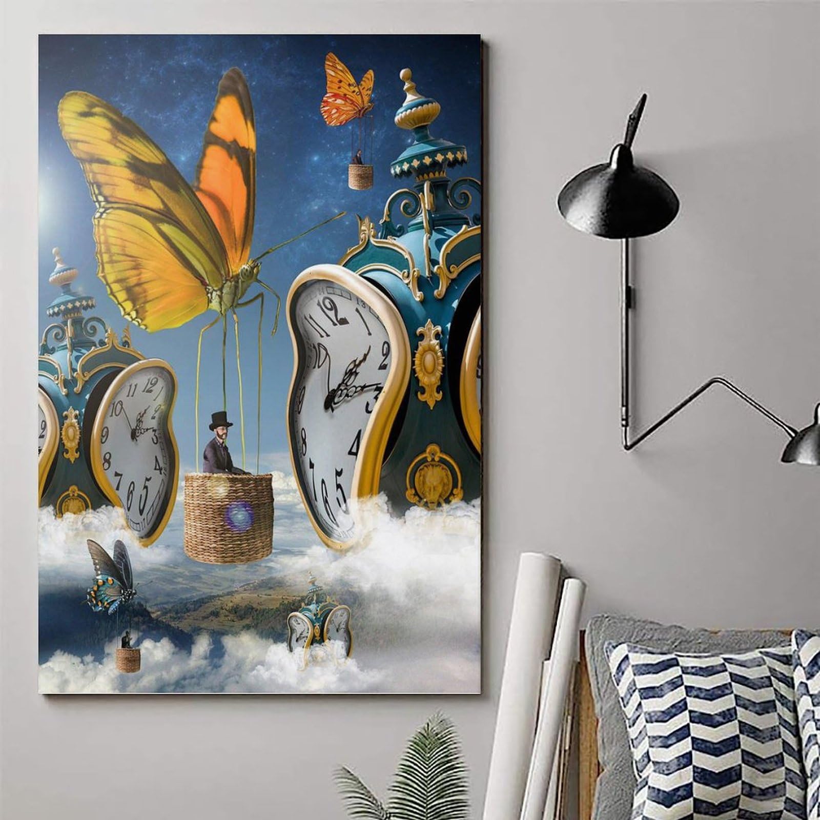 Impression Sur Toile Salvador Dali Horloges Abstraites - Décoration Murale 30x45 Cm