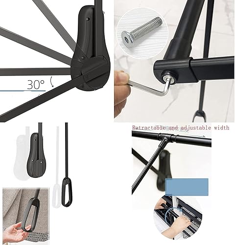 Miniatura 3 de Barra de armario desplegable para armario, barra de armario plegable para elevación, barra de armario plegable  Riel de aluminio ajustable para