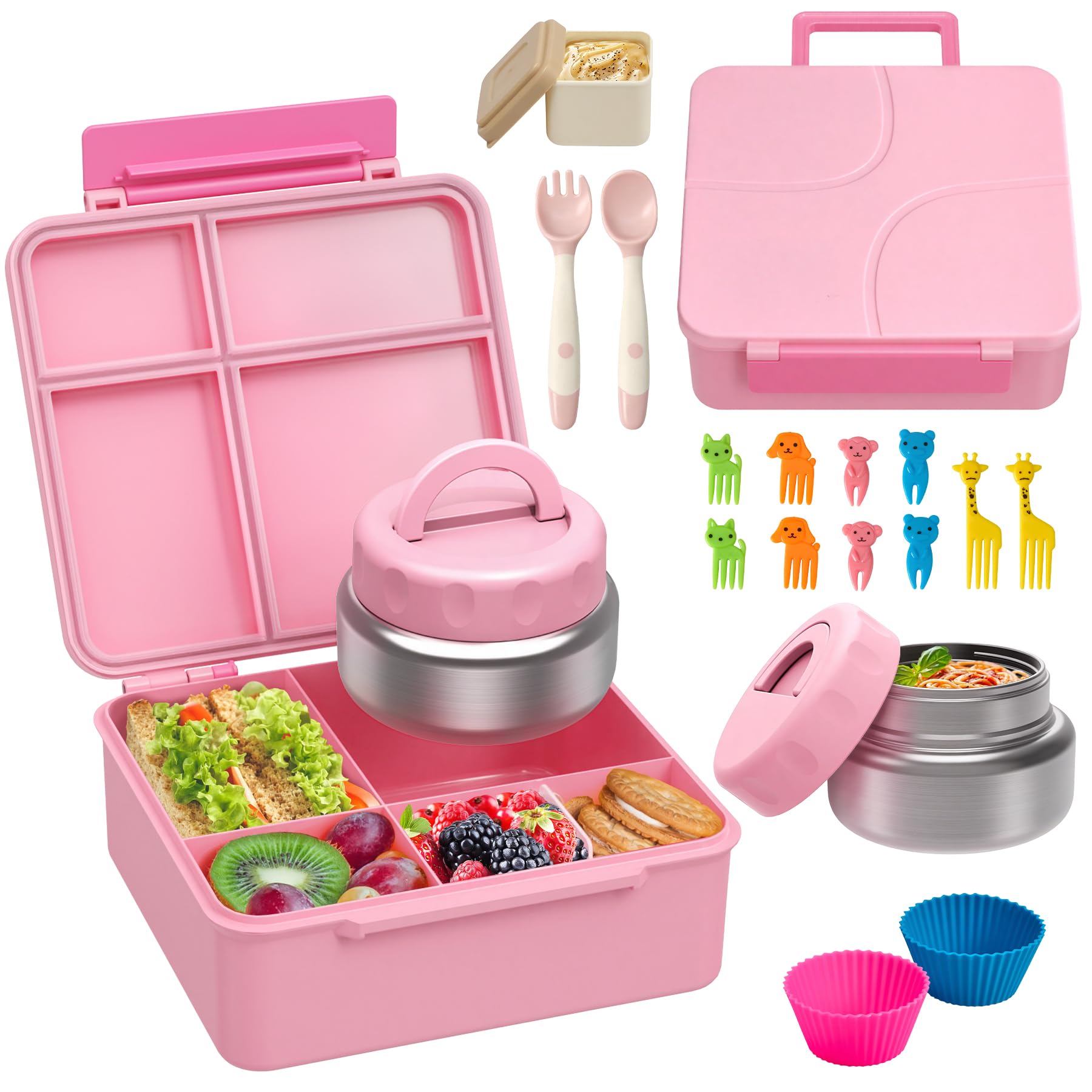 Amazon.com: Bento Lunch Box with 9.5 oz Soup Thermo, Kids