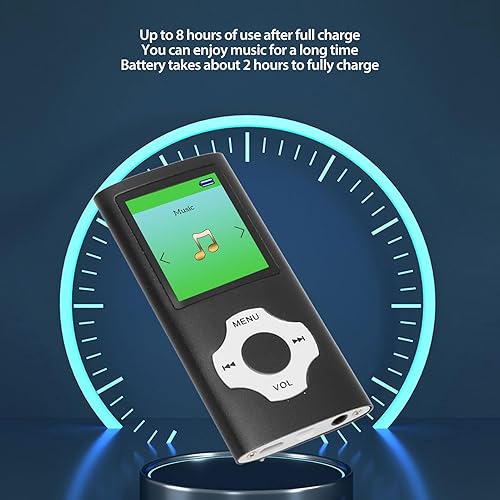 Miniatura 3 de Reproductor de MP3, reproductor de música MP3 con tarjeta SD de memoria de 32 GB, pantalla LCD digital clásica delgada de 1.8 pulgadas, reproductor