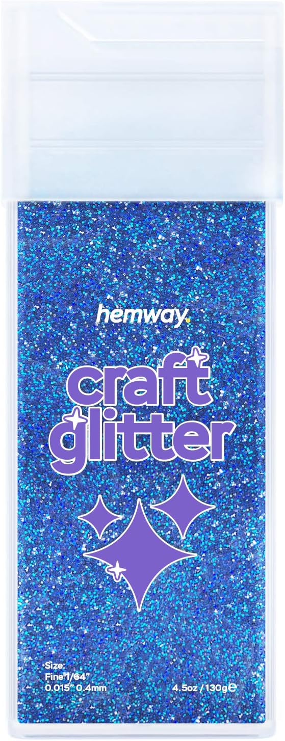 Hemway Glitter Shaker Sapphire Blue Holographic 110g Fine, Craft Glitter Shaker for Resin & Epoxy Crafts - Image 3