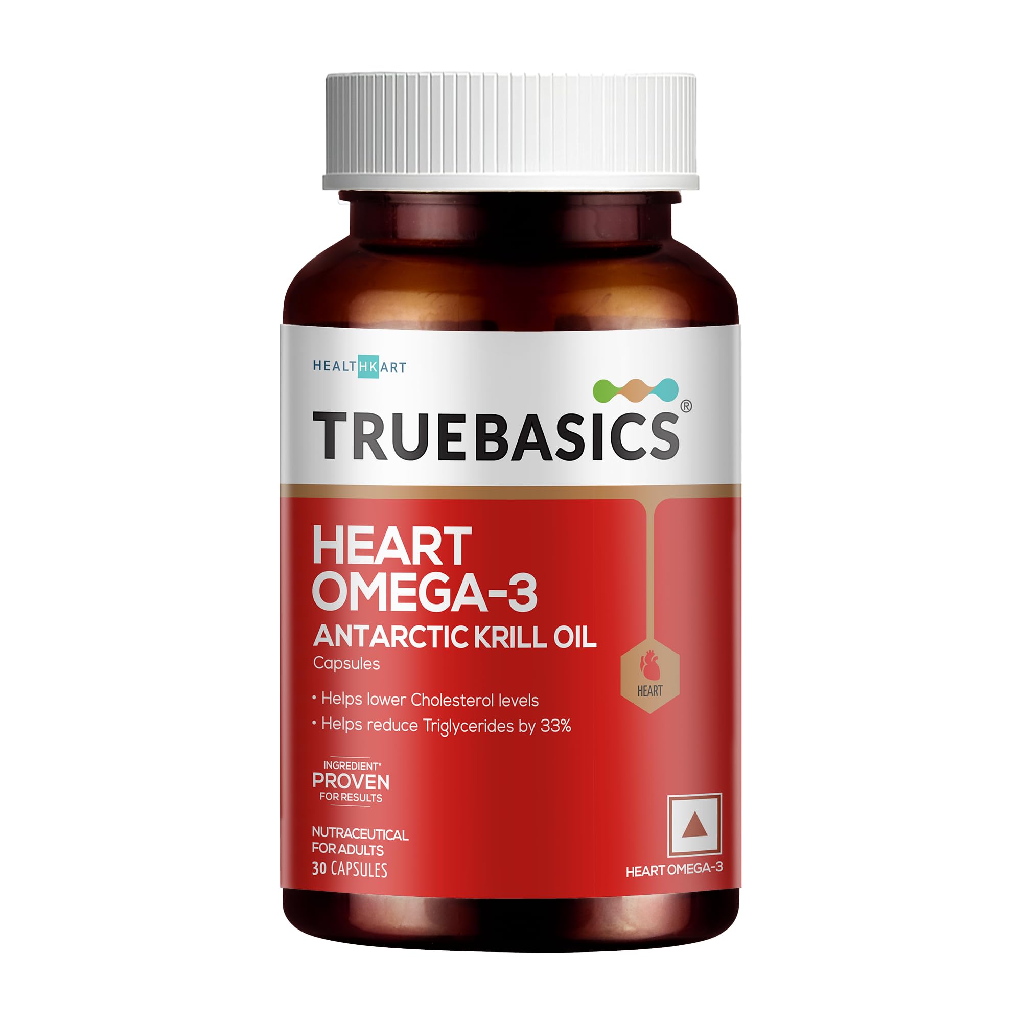 TrueBasics Heart Omega-3 Krill Oil, 30 Capsules - Image 1