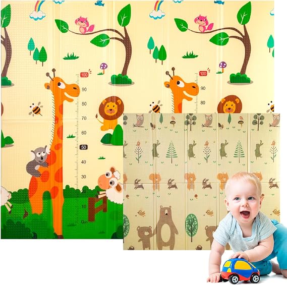 Edibaby, Alfombra Bebé Acolchada Plegable, Diseño Infantil, Colchoneta de Juegos para Suelo, Reversible, XPE, Tapete Baby Play Mat
