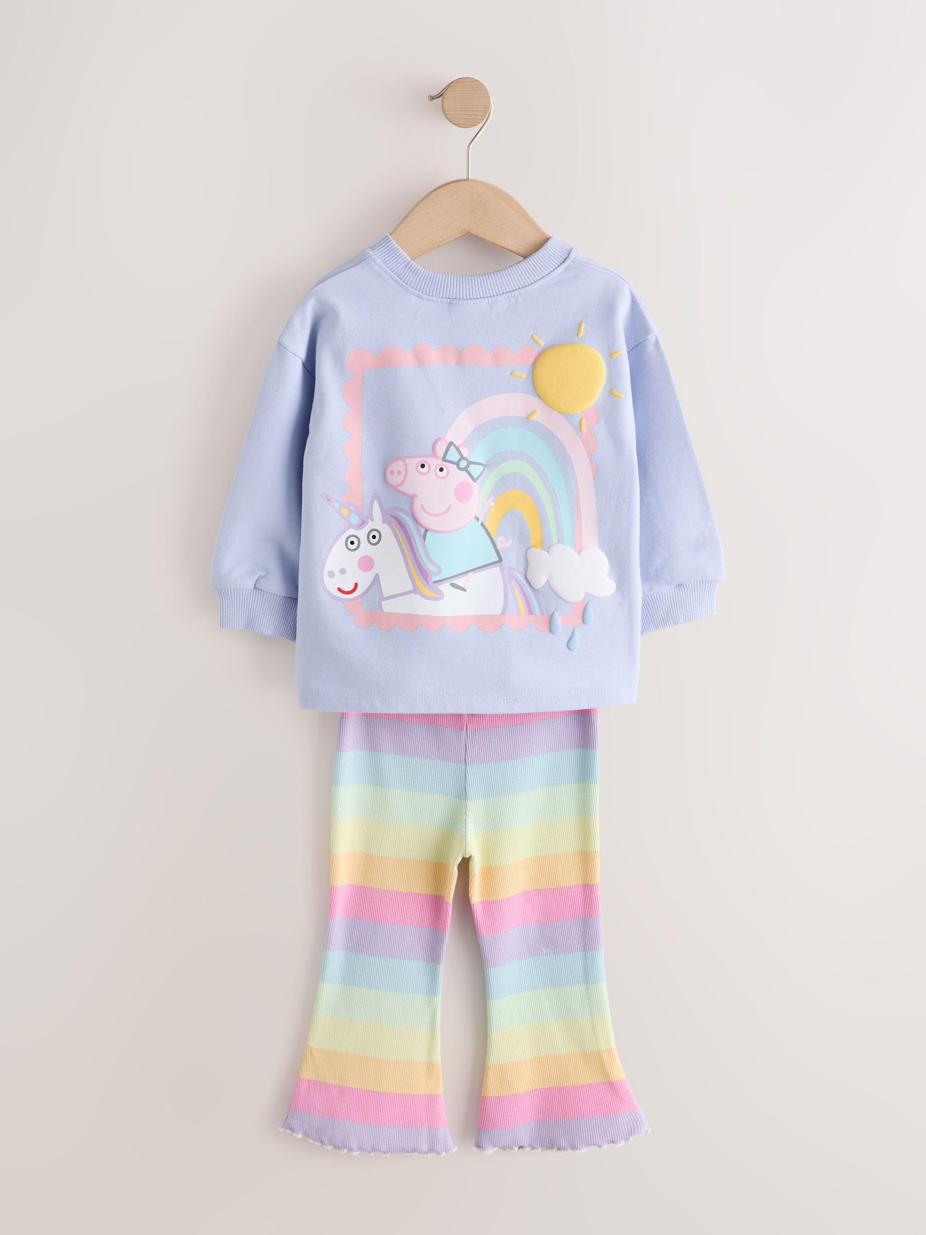 NEXT Mädchen Peppa Wutz Langarmoberteil und ausgestellte Leggings