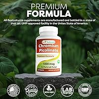 Vista 5 de Best Naturals Picolinato de cromo 1000 mcg 120 tabletas (paquete de 2)