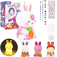 DAOUZL Lamp Paint Kit, Kids Painting Kit with Rabbit Lamp, Luminous Rabbit Painting Set, Creative Arts and Crafts for Kids, Birthday Gift for Girls 3-12+ Years Old