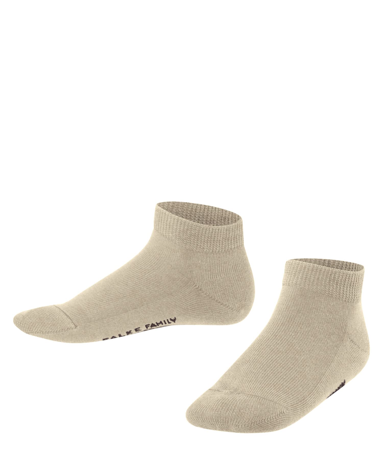 Falke Unisex Kids Beige Sand Melange 4650 Family K Sn Sustainable Cotton Low-Cut Plain 1 Pair Trainer Socks, 9-11.5