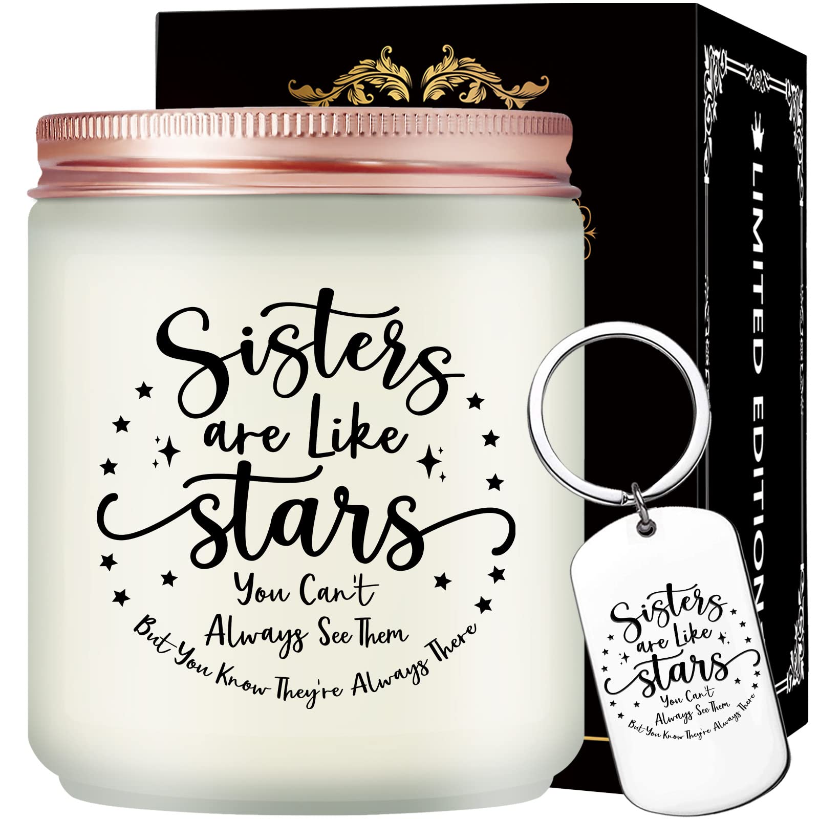 Maybeone Mothers Day Gifts for Sister - Big Sister Birthday Gifts - Sisters are like Stars Candle - Sisters Gifts from Sister - Christmas Gifts for Sister