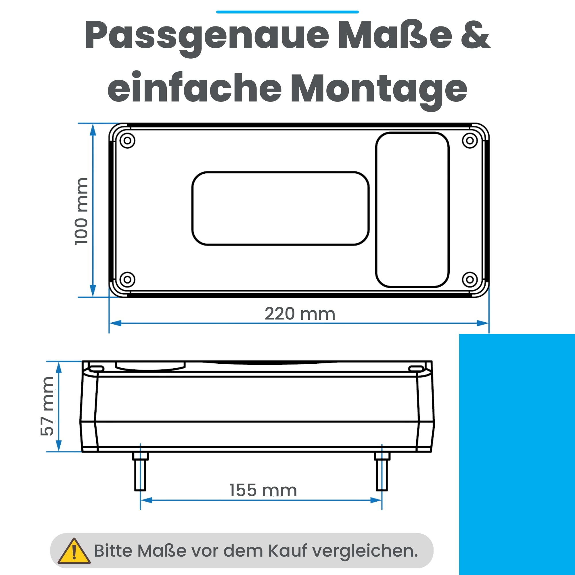 AUTOLIGHT 24 Anhänger Rückleuchten Set 13-polig 12V inkl. 5 Meter Kabelsatz – E-Prüfzeichen – Rücklicht Heckleuchten für Anhänger, Trailer, Wohnwagen, Fahrradträger