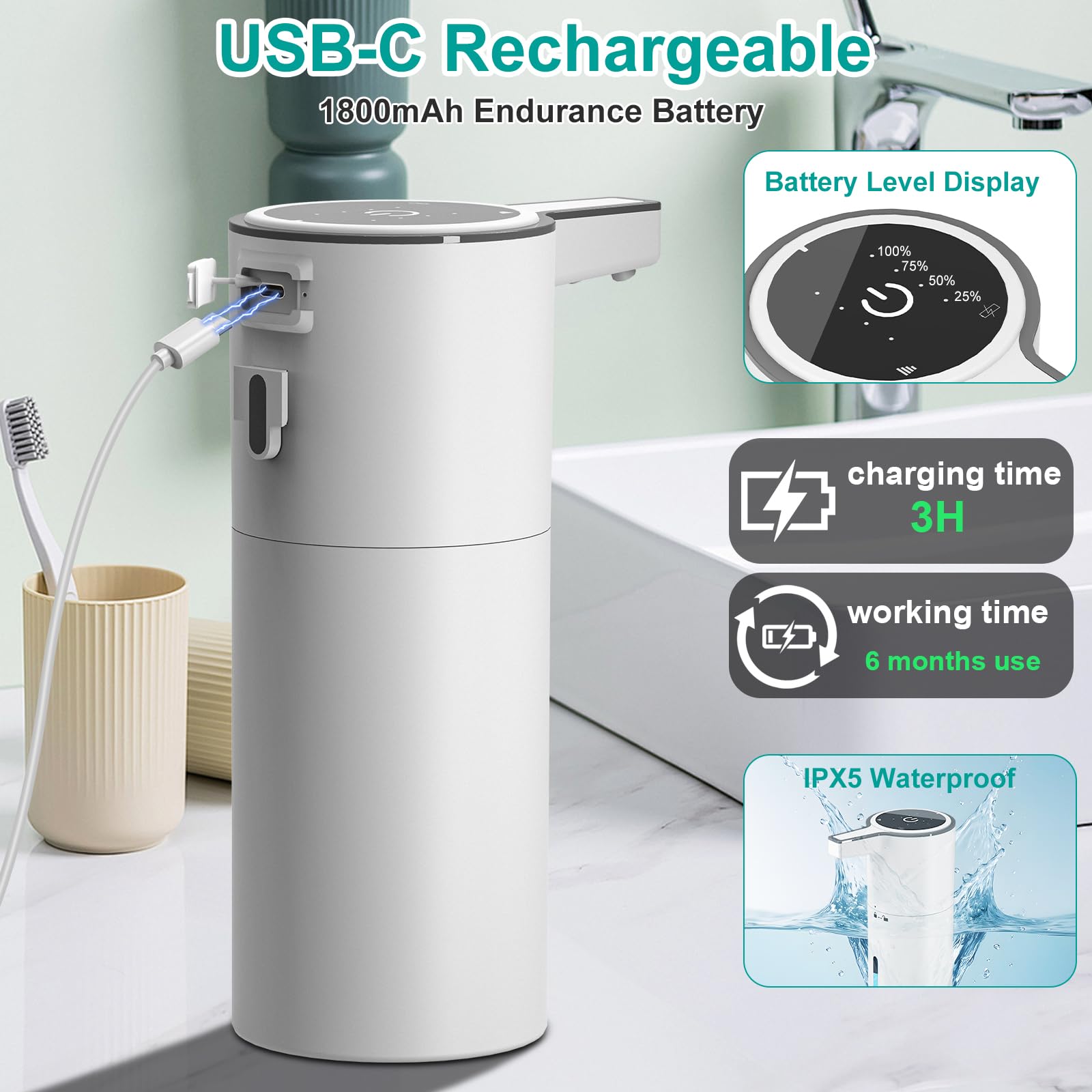 PUGTOW Automatic Soap Dispenser Touchless - Image 3