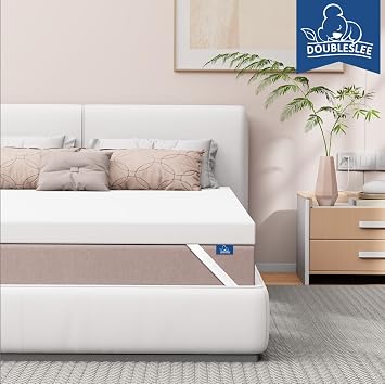 3 Inch Memory Foam Mattress Topper Double Bed, Gel-Infused Cooling Orthopedic Mattress Topper for Back Pain Relief, Dual-Layer Think with Washable Cover 135x190x7cm