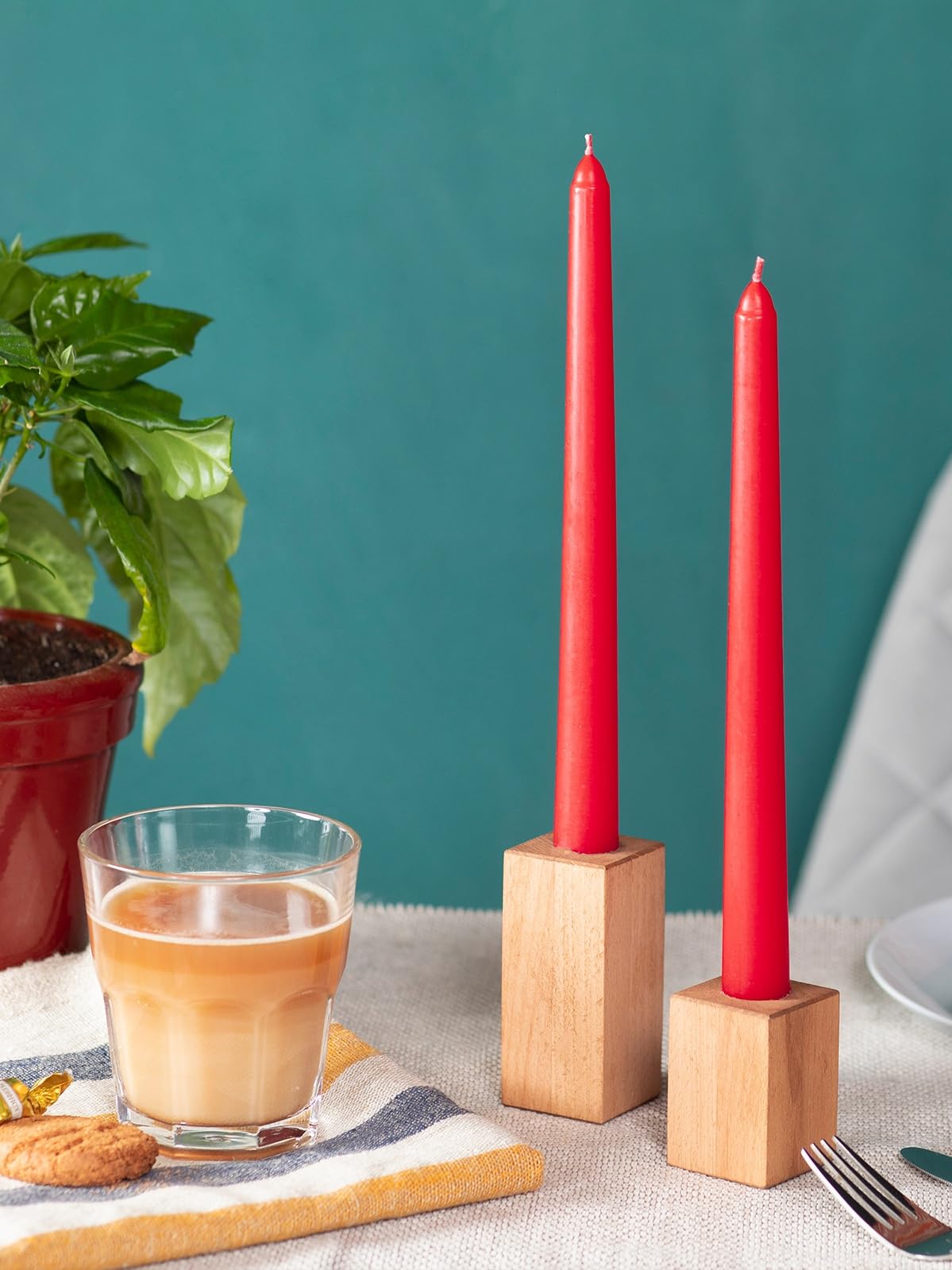 CANDWAX Set di 12 Candele Affusolate da 30 cm - Candele Senza Gocciolamenti e Senza Fumo - Candele