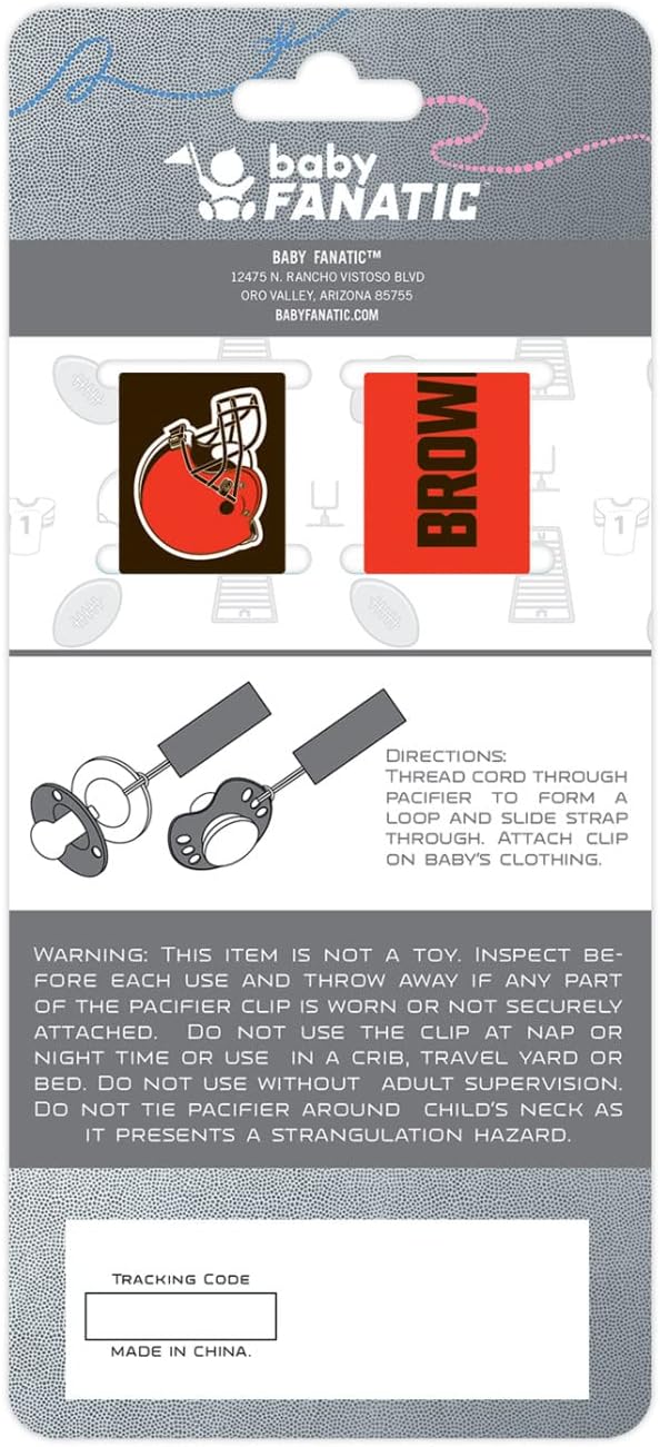 Baby Fanatic Pacifier Clip 2-Pack - NFL Cleveland Browns - Officially Licensed Baby Apparel