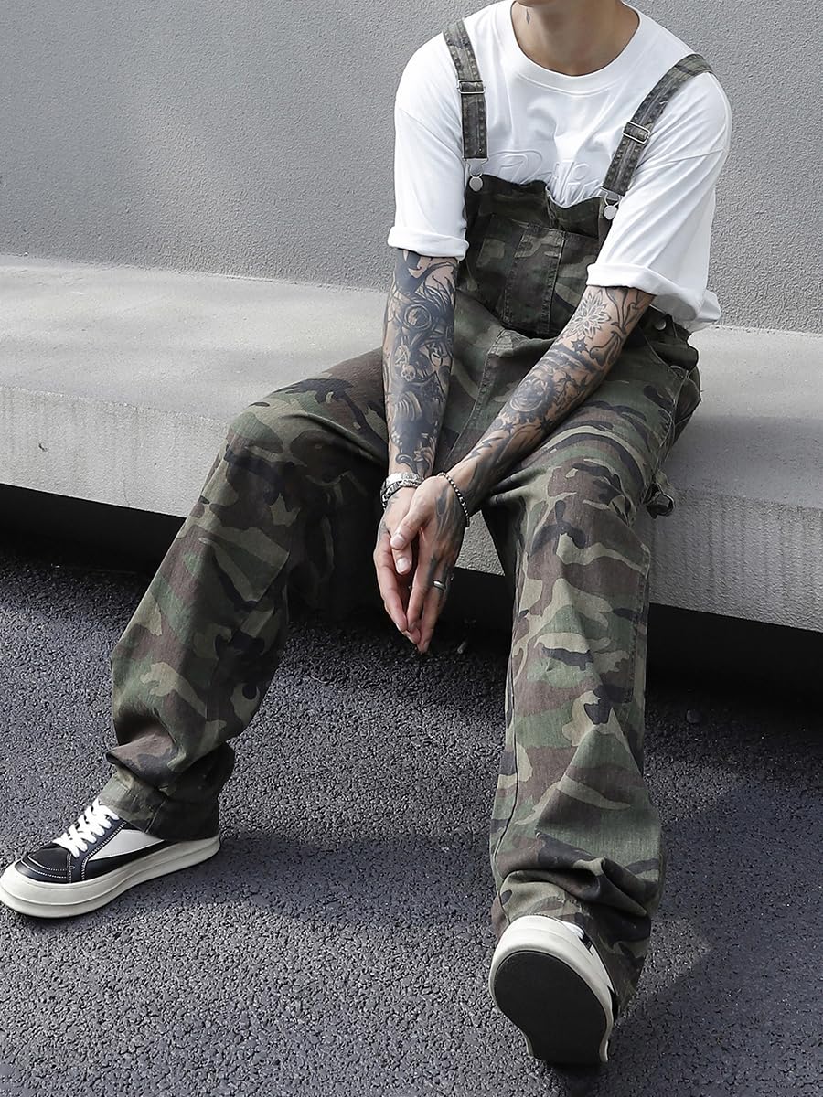ORANDESIGNE Jeans Latzhose Herren Denim Overall Männer Sommer Streetwear Casual Verstellbare Träger Jumpsuit