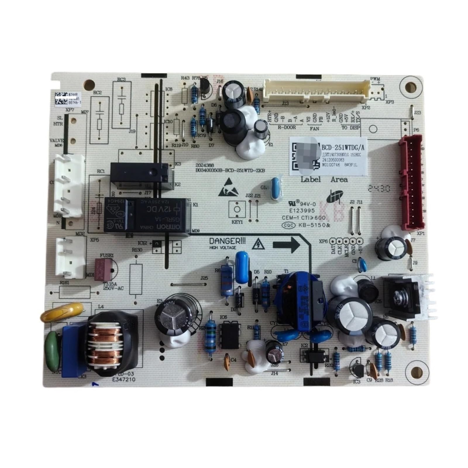 Control Board BCD-251WTDG/A 1907305，Compatible For Hisense，Compatible For Ronshen，Refrigerator Circuit PCB Fridge Motehrboard Freezer Spare Parts