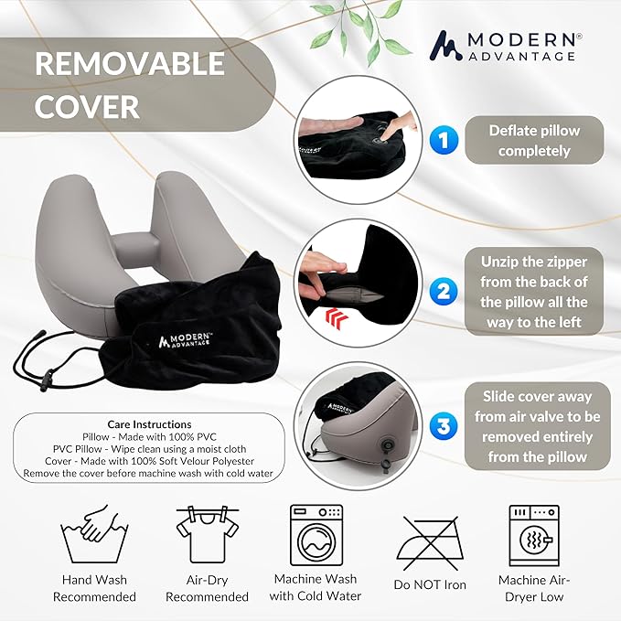Almohada Inflable de Viaje con Capucha Ajustable miniatura 8