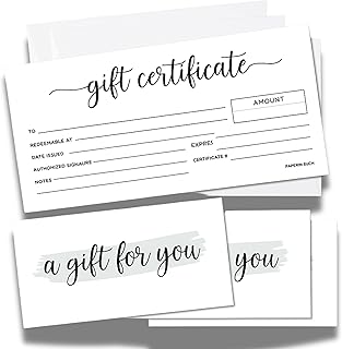 Gift Certificates for Business - Set of 25 with Envelopes -Spa, Salon, R...