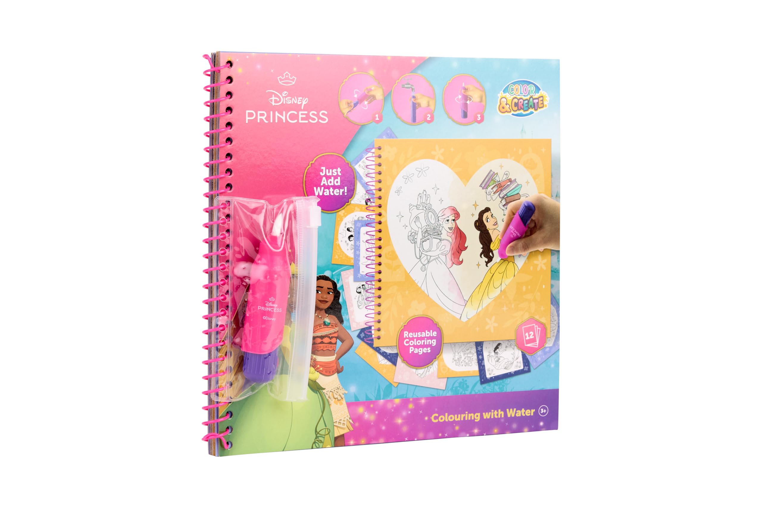 Disney Princess Colouring Book with Water, multicoloured, 22.5 x 22.5 cm - Image 4