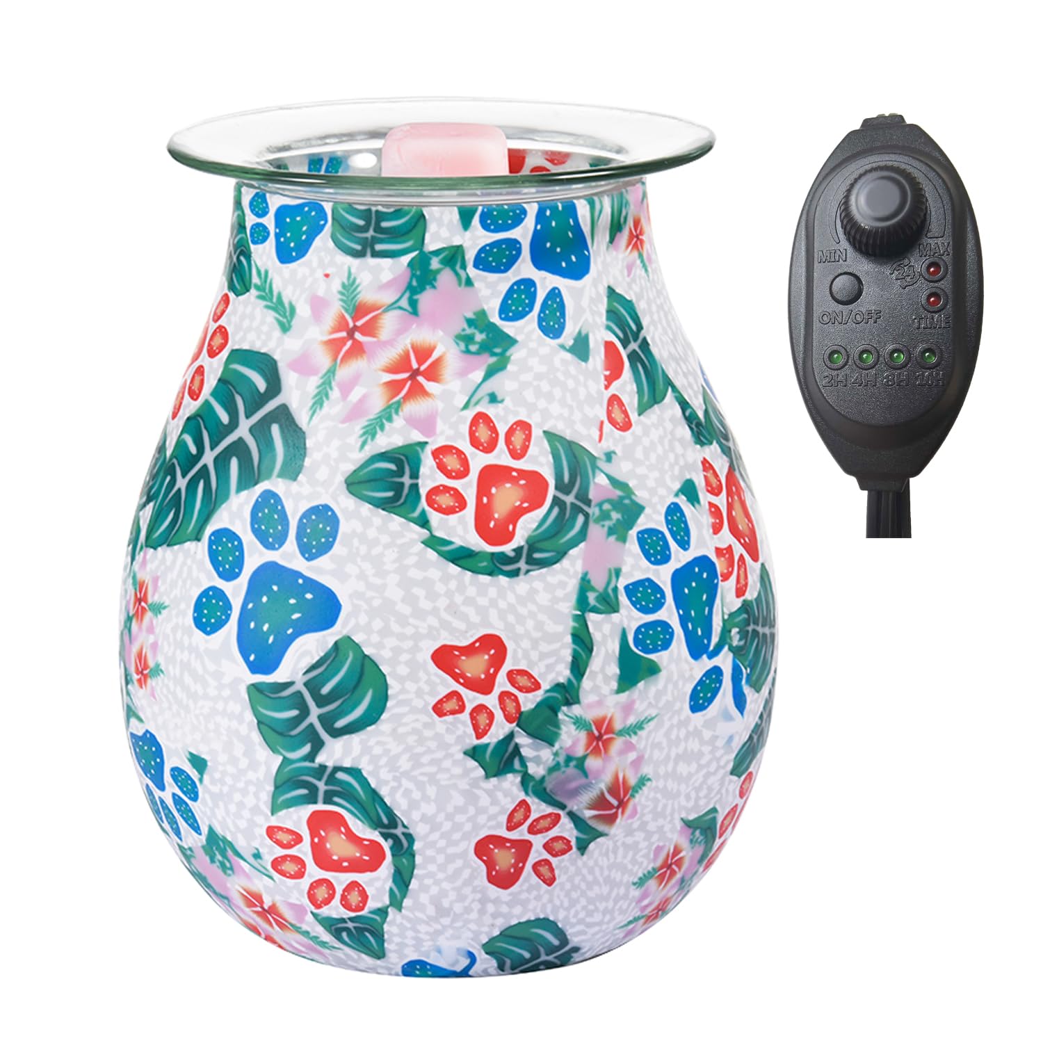 Wax Lume Electric Wax Melt Burner, Hand-Pressed Lampshade, Smart Timer 2/4/8/10H & Dimmable, Flameless Plug-in Wax Warmer, Ideal Auntie Birthday Gifts Housewarming Christmas — image 1