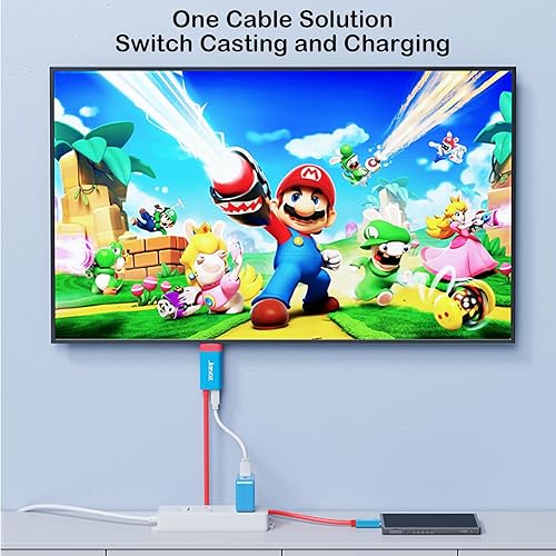 Miniatura 3 de KAGO Cable USB C a HDMI para Nintendo SwitchSwitch OLED, salida 4K HD de 6.6 ft6.6 pies, puerto de carga PD de 100 W, cable adaptador de TV