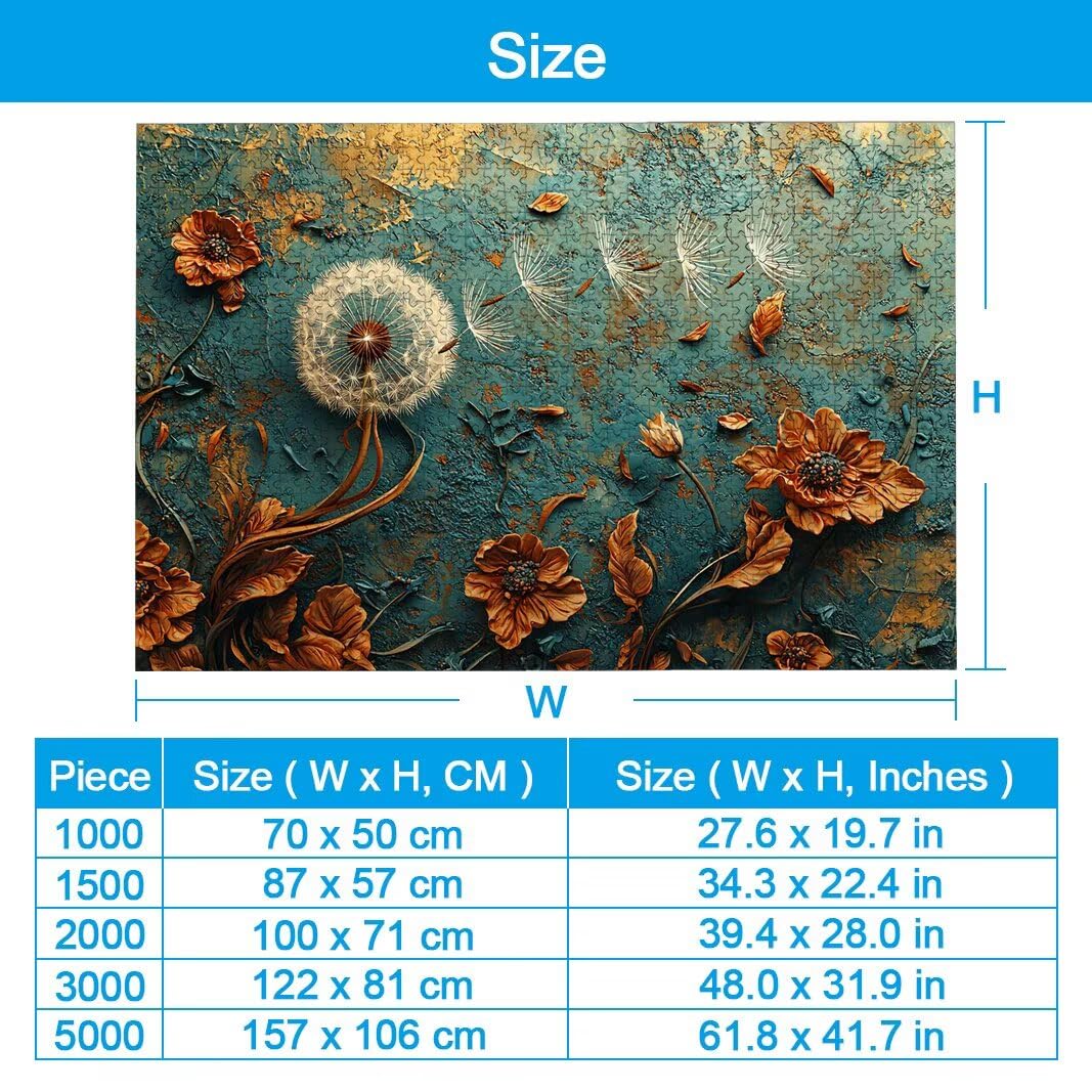 Puzzle 2000 Pièces Adultes, Puzzle 2000 Pieces Pissenlit, Cadeau -2186