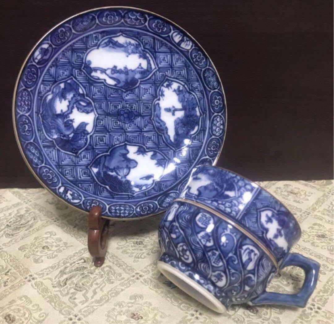 希少✨未使用保管品✨京焼 清水焼 加藤利昌作 青華瑞鳥 鉢 箱入✨中鉢 皿 中皿 希少✨未使用保管品✨京焼 清水焼 加藤利昌作 青華瑞鳥 鉢 箱入✨中鉢