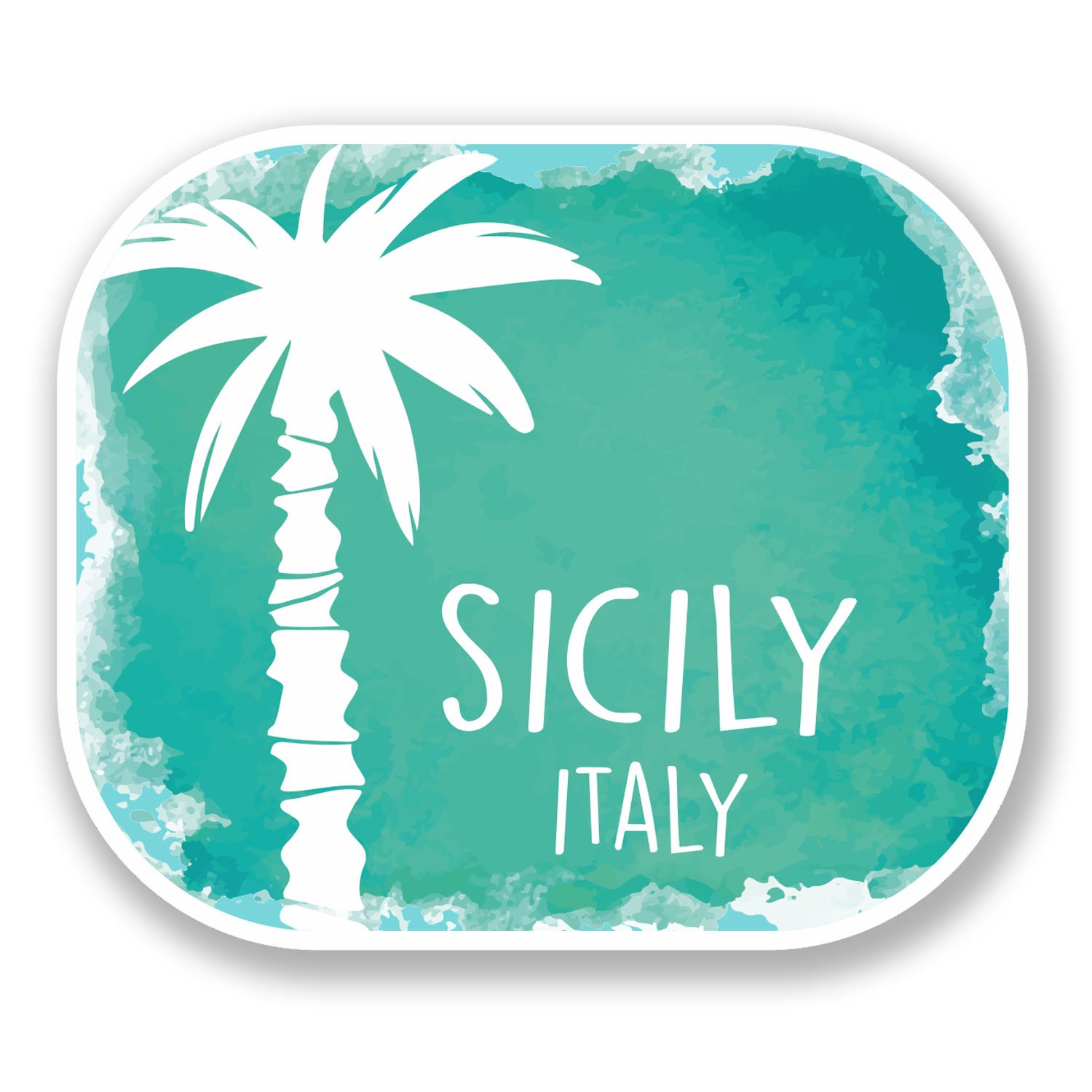 2 x 10cm Sicily Italy Vinyl Sticker Decal Luggage Travel Laptop Tag Fun #6508 (10cm Wide x 8.5cm Tall)