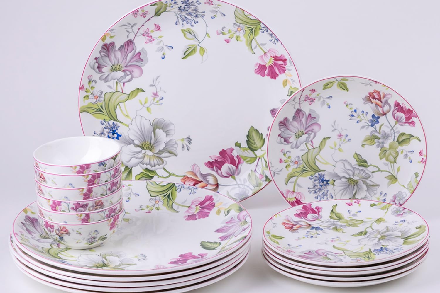 GOLDEN QUEENS 14 Pieces Dinner Set: Serving 4 | Microwave Safe | Perfect for Hosting Guests and Daily Meals - Garden Splendor (B0D2XDQNC5) Amazon Price History, Amazon Price Tracker
