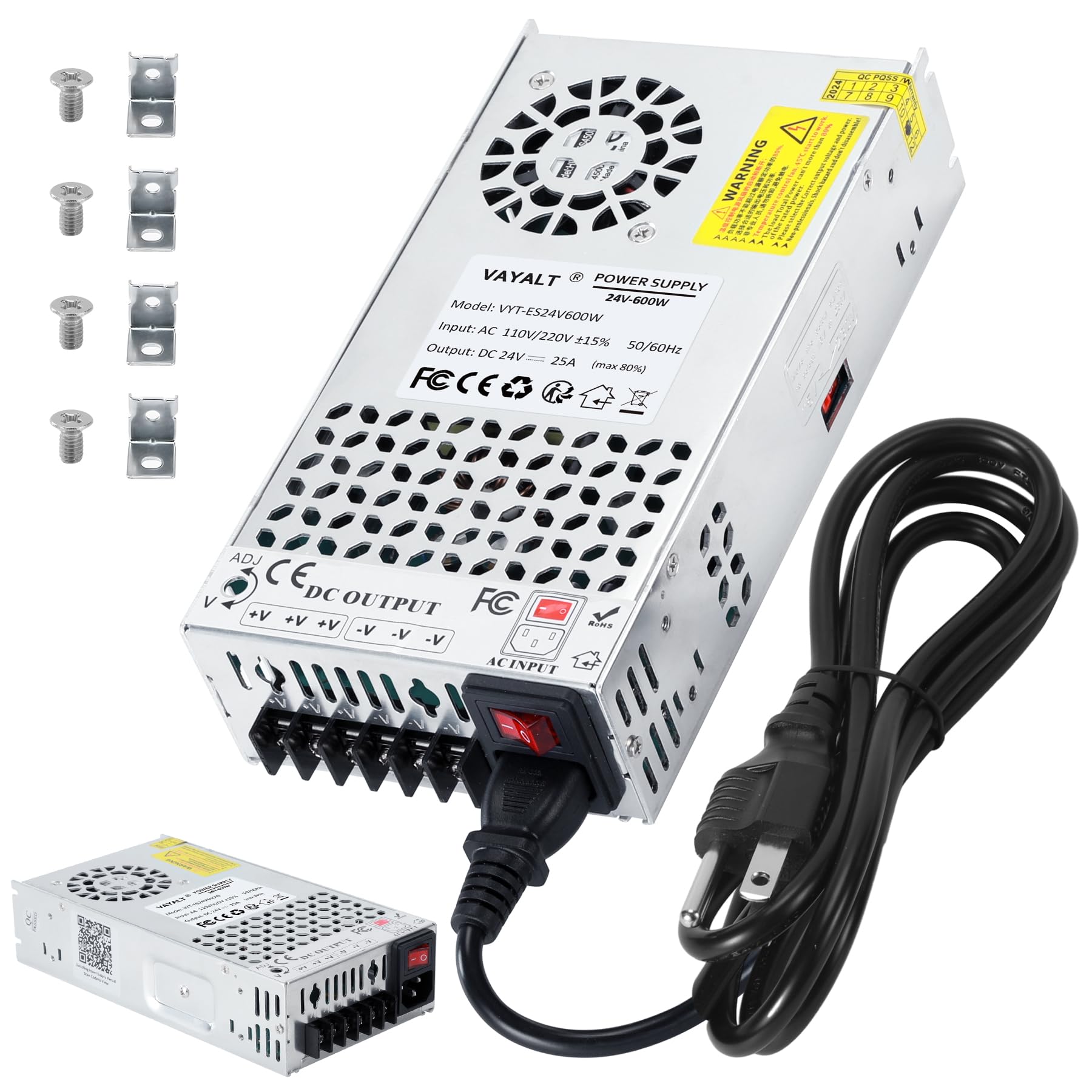 VAYALT 24V 25A 600W DC Switching Power Supply - lighting accessories | Mubboo