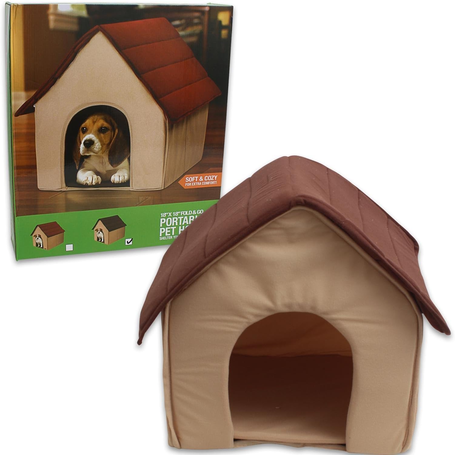 Pet house Portable [Brown, tan]