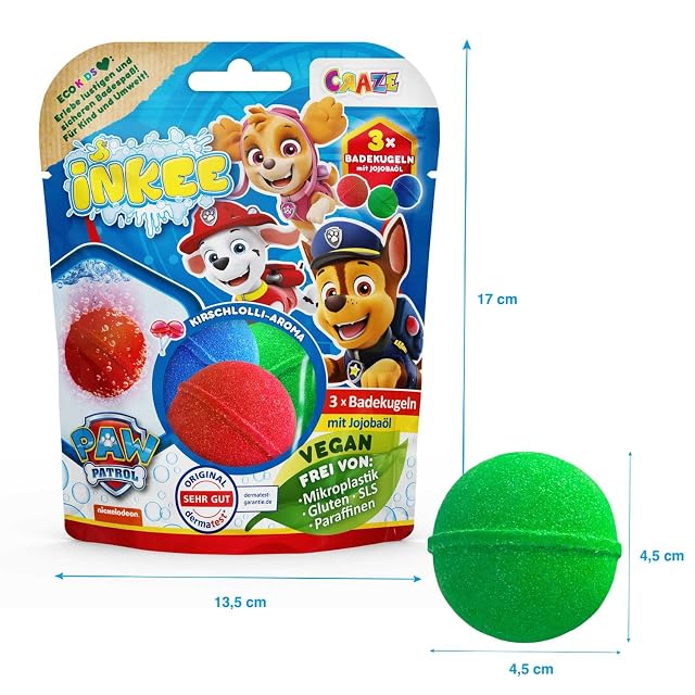 Foto 5 de 5 de INKEE Paw Patrol Mini Bolas de Baño Pack 3 x 50 g