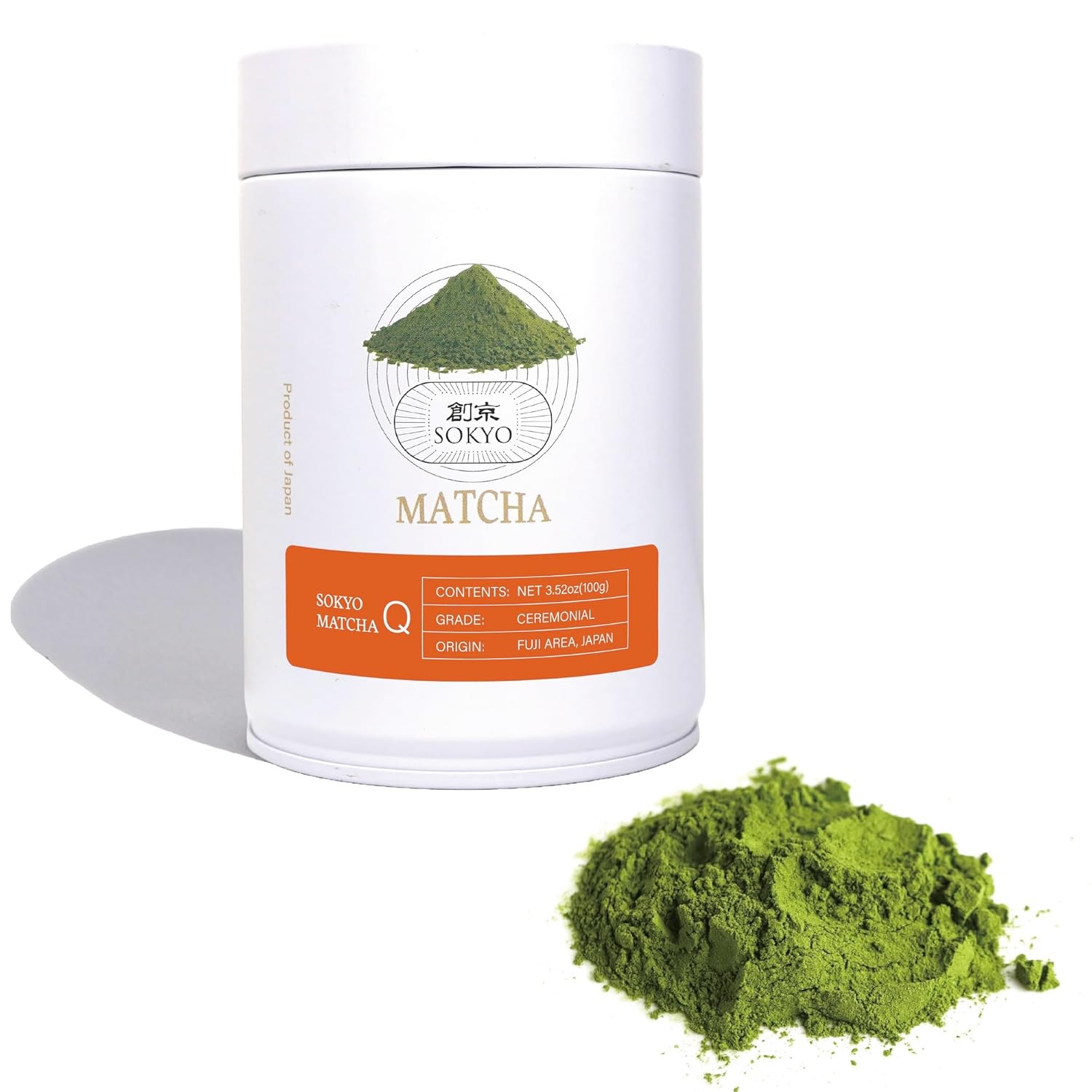 SOKYO ceremonial matcha powder series Rich and full-bodied flavor powdered green tea Japanese matcha (3.52oz / 100g, Fuji Ceremonial Q)