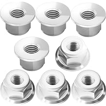 8Pcs M4 Flange Nuts Aluminum, M4-0.7mm Hex Flange Nylon Insert Lock Nuts for 1/10 Scale RC Car Traxxas Slash 4x4 2WD Stampede VXL Rustler VXL HPI Redcat Axial Racing Truck Buggy Crawler Wheels