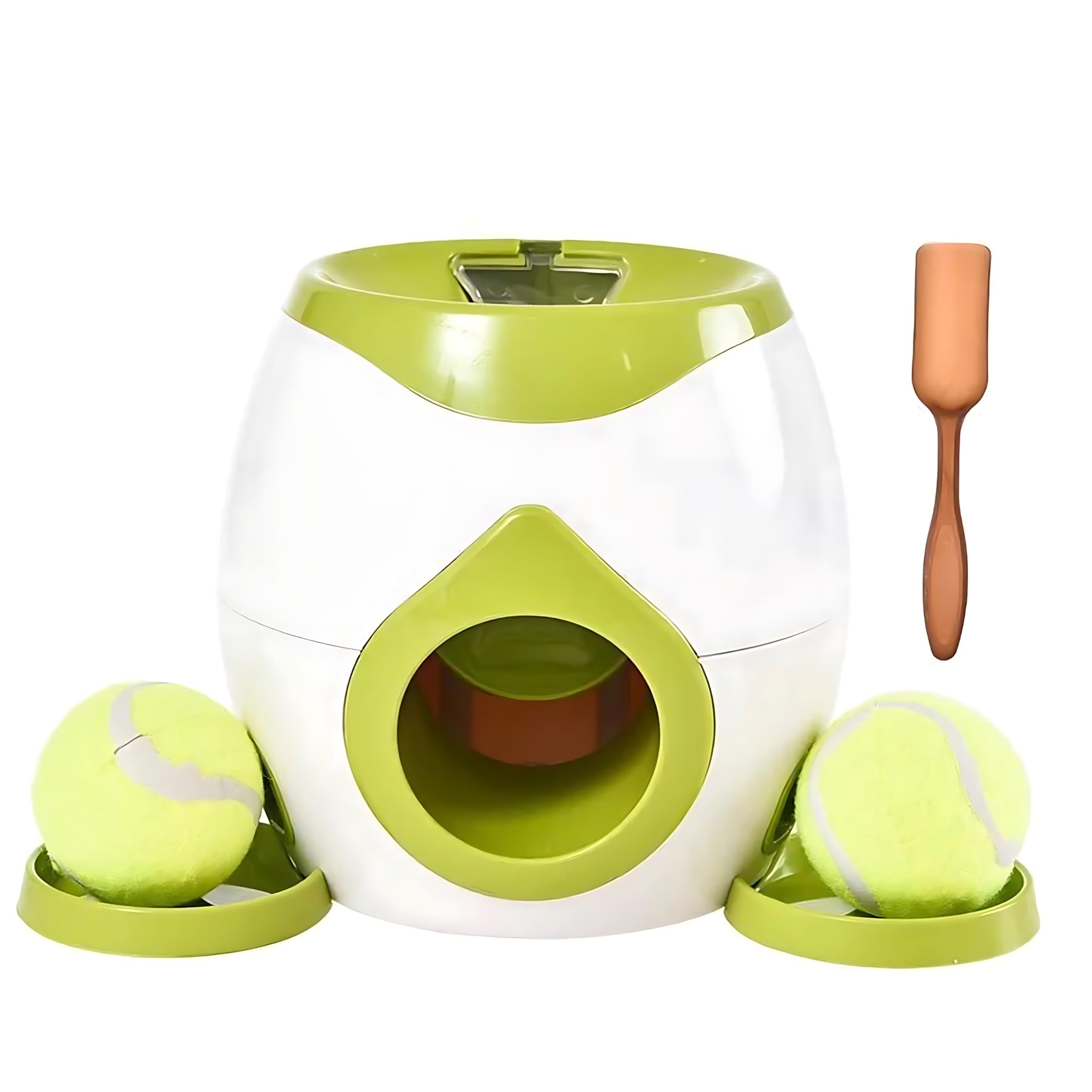 Lanceur de balles automatique pour chiens avec 2 balles tennis vert