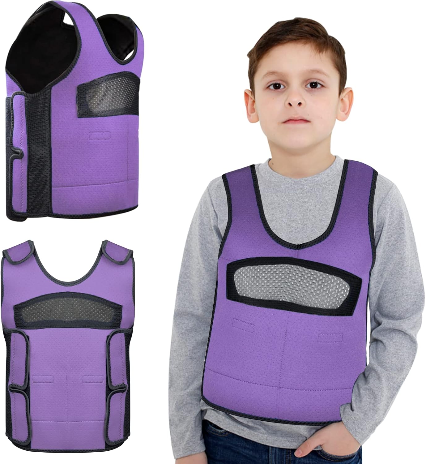 Weighted Vest for Kids (Large, Ages 10+) with Sensory Issues Compression Vest for