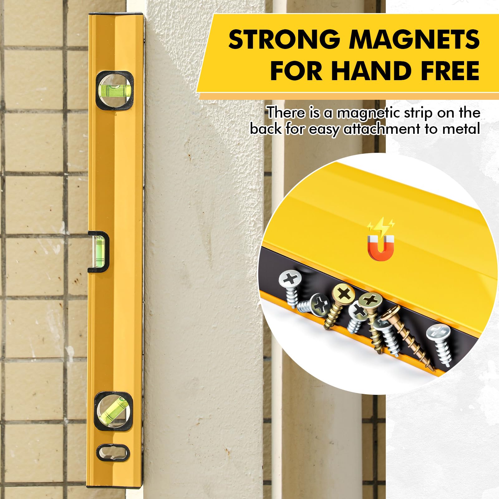 Kingdder Spirit Level Set - 5 Piece Magnetic Levels -4