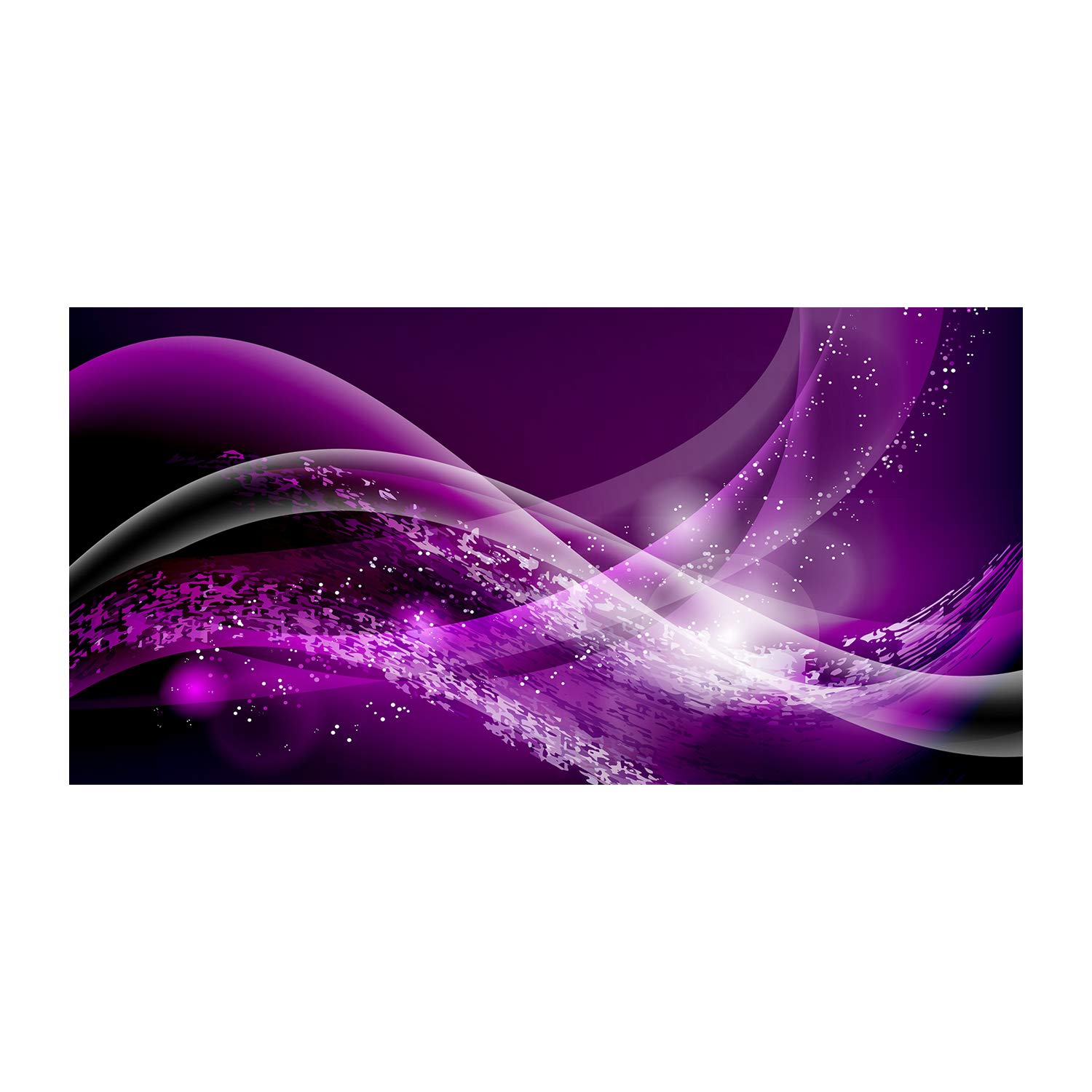 Tableau sur verre 120x60 cm vague abstraite violette moderne Tulup