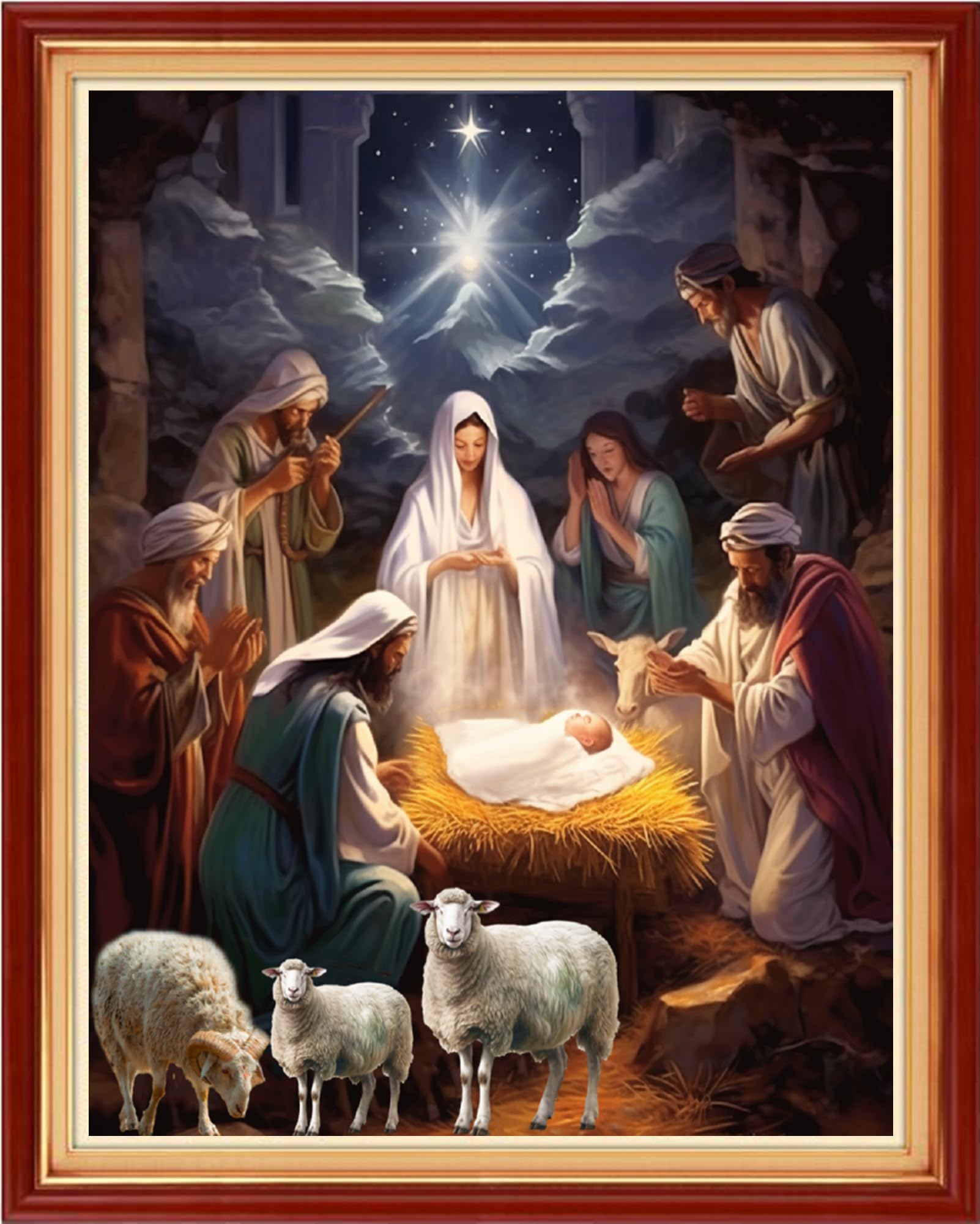 Funxvoot Stamped Cross Stitch Kits Beginners Full Range of Embroidery Kits for Adults 11CT Embroidery Patterns Needlepoint Kits Printed Cross Stitch Kits-Nativity 16x20 inch