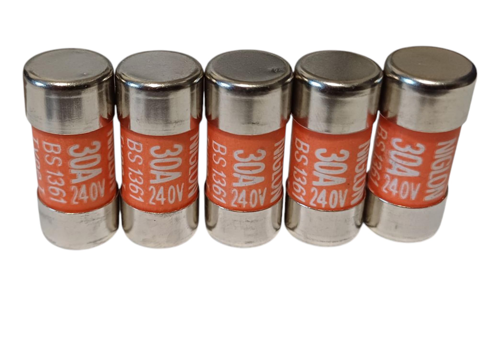 30A Consumer Unit Fuse, BS1361, 29mm x 13mm, for Cooker Shower and Ring Main Circuits. 5 Pack