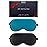 BeeVines 100% Real Mulberry Silk 2 Pack Sleep Mask, Pure Silk Eye Masks with Adjustable Strap for Sleeping, 100% Block Light Eye Shade Cover, Reduces Puffy Eyes Traveling Gifts(Black & Peacock Blue)